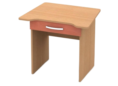 Парта одноместная с ящиком нерегулируемая, 600*500*h580