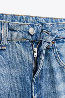 ZARA ДЖИНСЫ TRF WIDE LEG СО СРЕДНЕЙ ПОСАДКОЙ, ГОЛУБОЙ