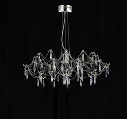 Подвесная люстра светодиодная с пультом и хрустальными подвесками Asfour MyFar Ersilia MR2660-60P-76AP