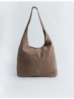 Сумка через плечо шоппер натуральная замша