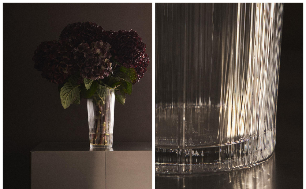 Zara Home Ваза из стекла, цвет зелёный, 25 см