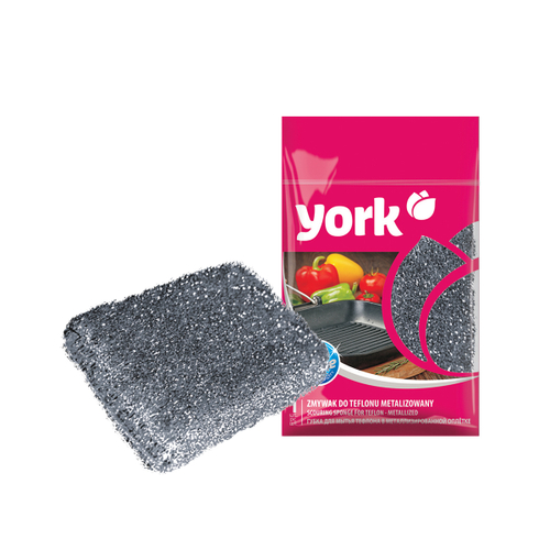Губка для тефлоновой посуды York, в металлизированной оплетке, 216084