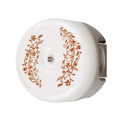 Распределительная коробка 78 мм, керамика, цвет белый, декор D206/2 (4 кабельных ввода в комплекте) B1-521-01-D206/2-K