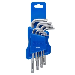 Набор ключей Г-образных TORX 9пр.(Т10, Т15, Т20, Т25, Т27, Т30, Т40, Т45, Т50)в пластиковом держателе Forsage F-5098