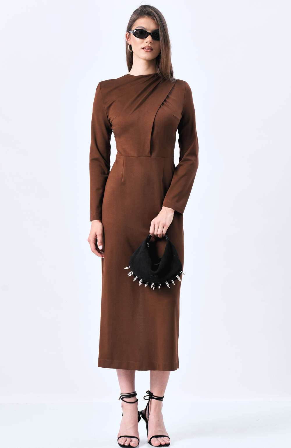 Платье трикотажное 1220 корица