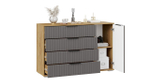 Комод для одежды с ящиками Дуб Крафт золотой/Графит матовый 4 ящика 92х41х84 см