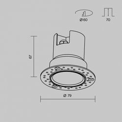 Встраиваемый светильник Maytoni Grit O501DL-L5W3K