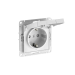ATLASDESIGN РОЗЕТКА с заземлением со шторками с крышкой,16А,IP20, мех.,быстрозажим. клем., БЕЛЫЙ
