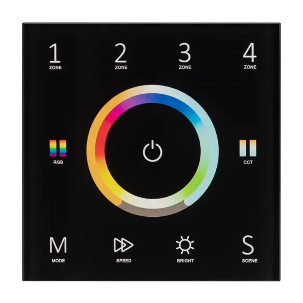 Панель Sens SMART-P67-MULTI Black (230V, 4 зоны, 2.4G) (Arlight, IP20 Пластик, 5 лет) 028322