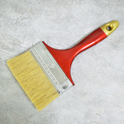 Кисть плоская 4" 100мм, искусственная щетина, деревянная лакированная ручка