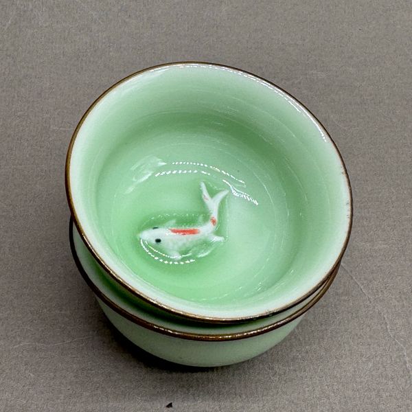 Чашка Рыбка на дне, керамика, 40мл