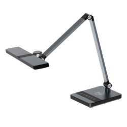 ULM-D110 15W-3000-6500K-DIM BLACK Светильник настольный светодиодный с беспроводной зарядкой телефонов. Сенсорный выключатель. Диммер. Черный. TM Uniel