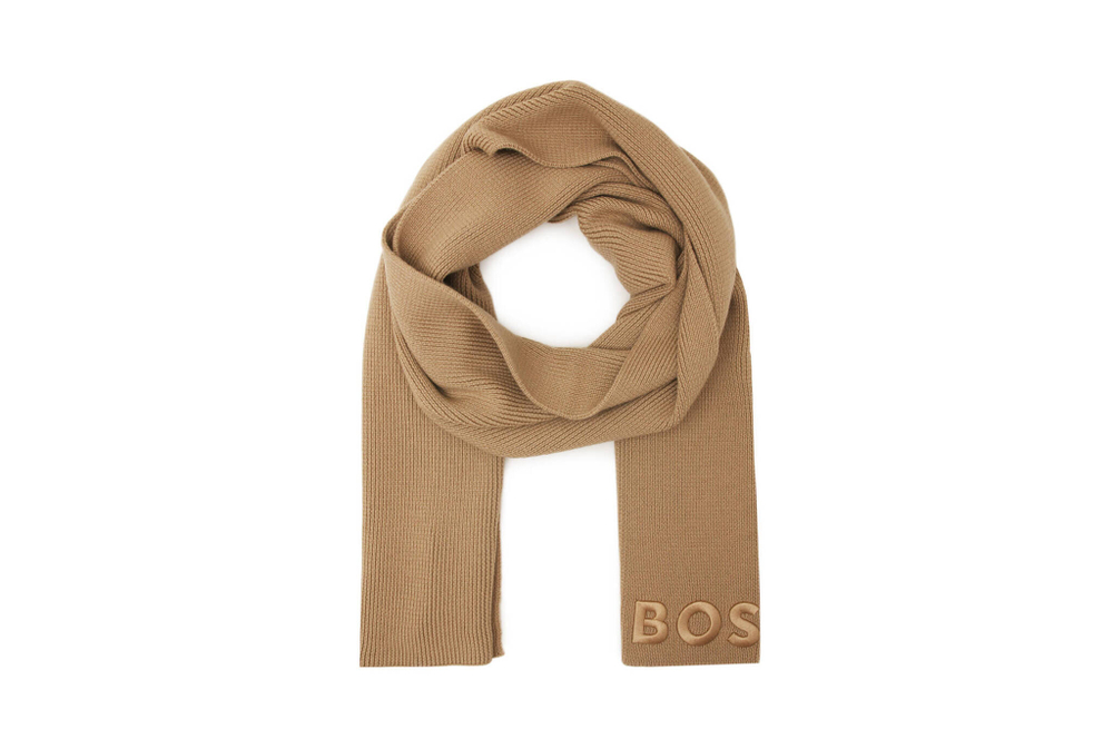 Хлопчатобумажная шаль BOSS BLACK - коричневый(50497861)