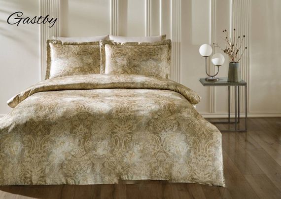 Постельное белье GATSBY бежевый жатка deluxe TIVOLYO HOME Турция