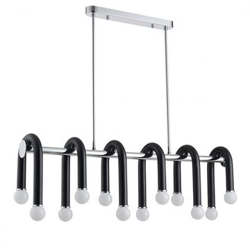 Люстра потолочная 12*E14 5699/12C чёрный/хром Caspian Lumion