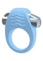 Голубое эрекционное кольцо с вибрацией Stylish Soft Touch C-ring (Цвет: голубой)