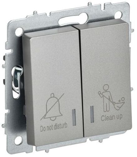 Выключатель 2-кл. BRITE 10А ВС10-2-9-БрС для отелей с индик. механизм сталь IEK BR-V20-2-10-K46