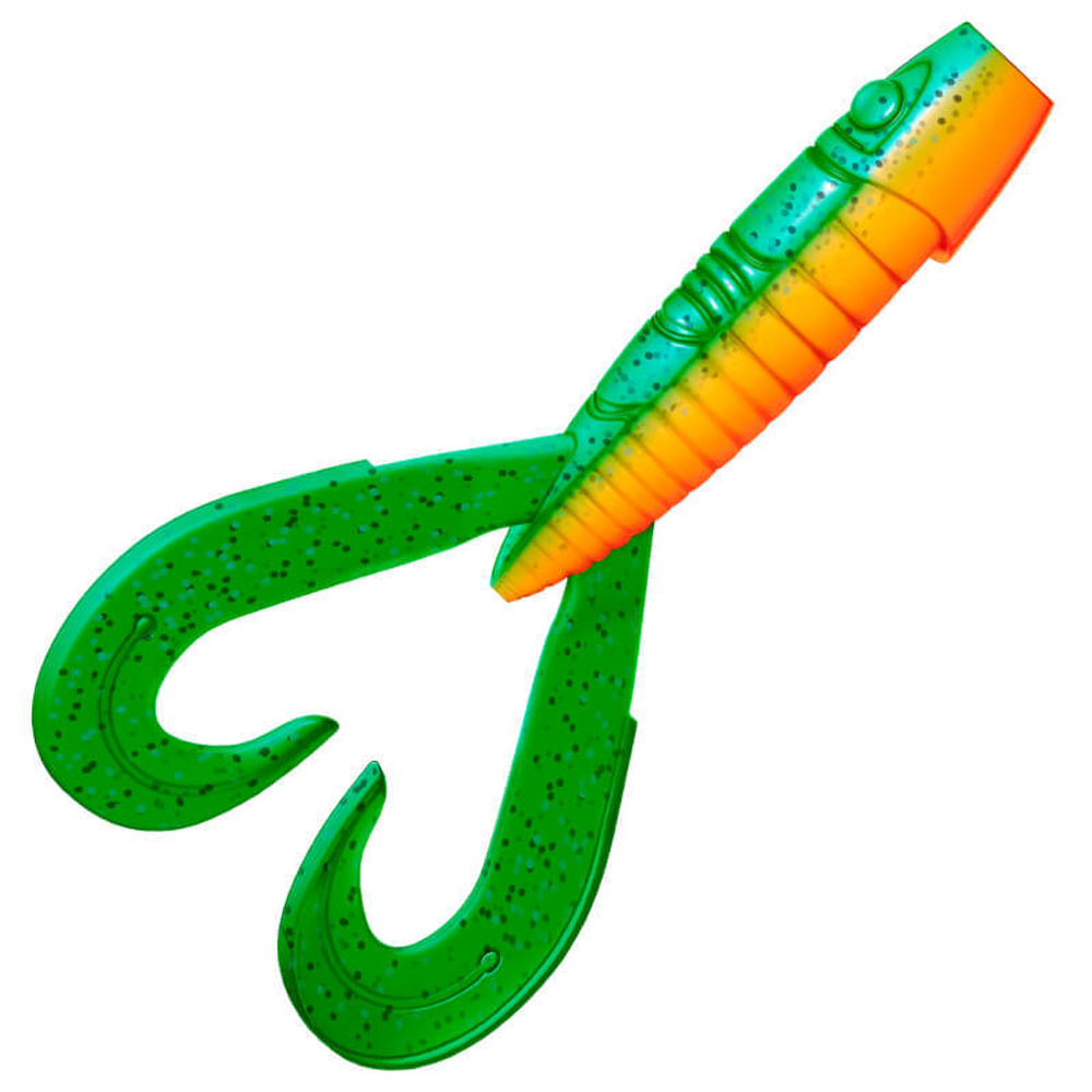 Приманка ZUB-FROGGY 101мм(4")-3шт, (цвет 022) зеленый верх -оранжевый низ
