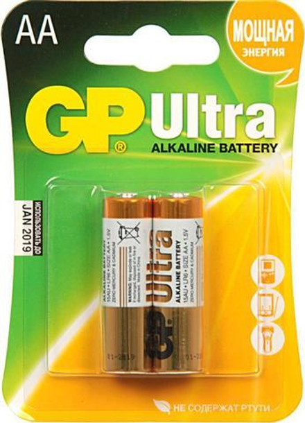 Батарея GP Ultra Alkaline 15AU LR6 AA (2шт)