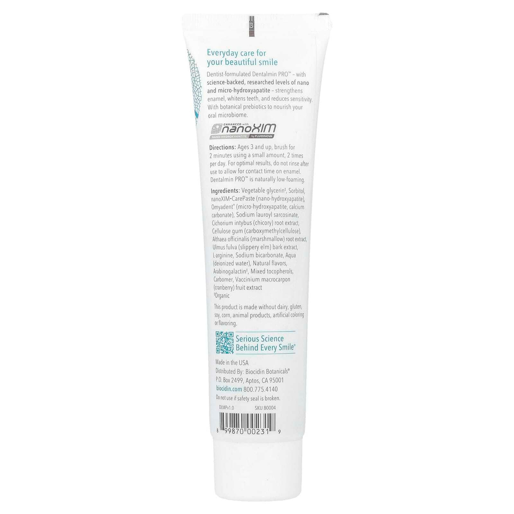 Biocidin Botanicals, Dentalmin Pro ™, реминерализующая зубная паста, со свежей мятой, 100 мл (3,4 унции)