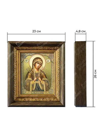 Икона в киоте БМ "Семистрельная" 23х26