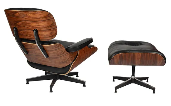 Кресло с оттоманкой Eames Lounge Black Premium U.S. Version