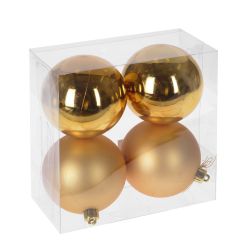 GAEM Набор из 4шт Украшение новогоднее Шар "Золотой квартет", D8 см, L16 W8 H16 см