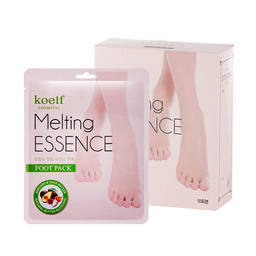 Маска-носочки для ног Koelf Melting Essence Foot Pack Смягчает мозоли, натоптыши, заживляет трещины 10 пар