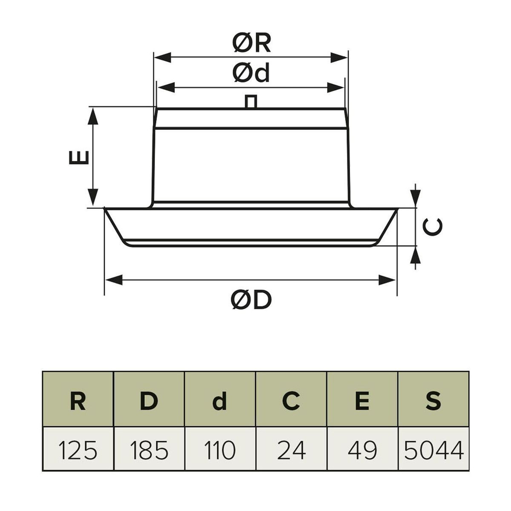 Анемостат d125 мм, с фланцем, R190 мм, Эра, 12,5АПВП