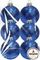 Набор пластиковых шаров Искристый, 65 мм., 6шт., синий, ПромЕлка (НШИПЛ-65Blue)