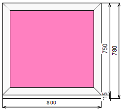 Пластиковое окно 750 х 800 ТермА Эко с глухой створкой