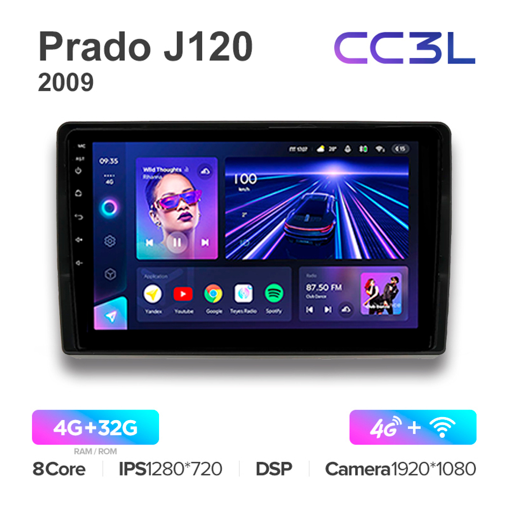 Teyes CC3L 9"для Toyota Land Cruiser Prado J120 2009