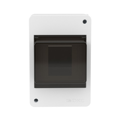 Щиток 4 мод настенный FRAME, белый, с тонированной дверцей