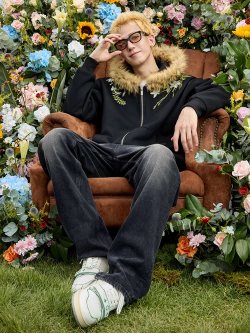 Худи HARSHandCRUEL "Flowers" Fur Hoodie