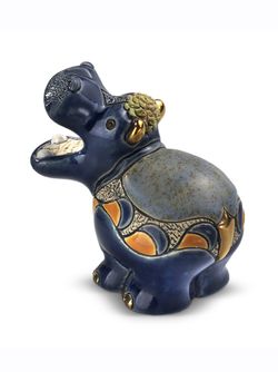 De Rosa Rinconada Статуэтка керамическая Детеныш гиппопотама с лилией