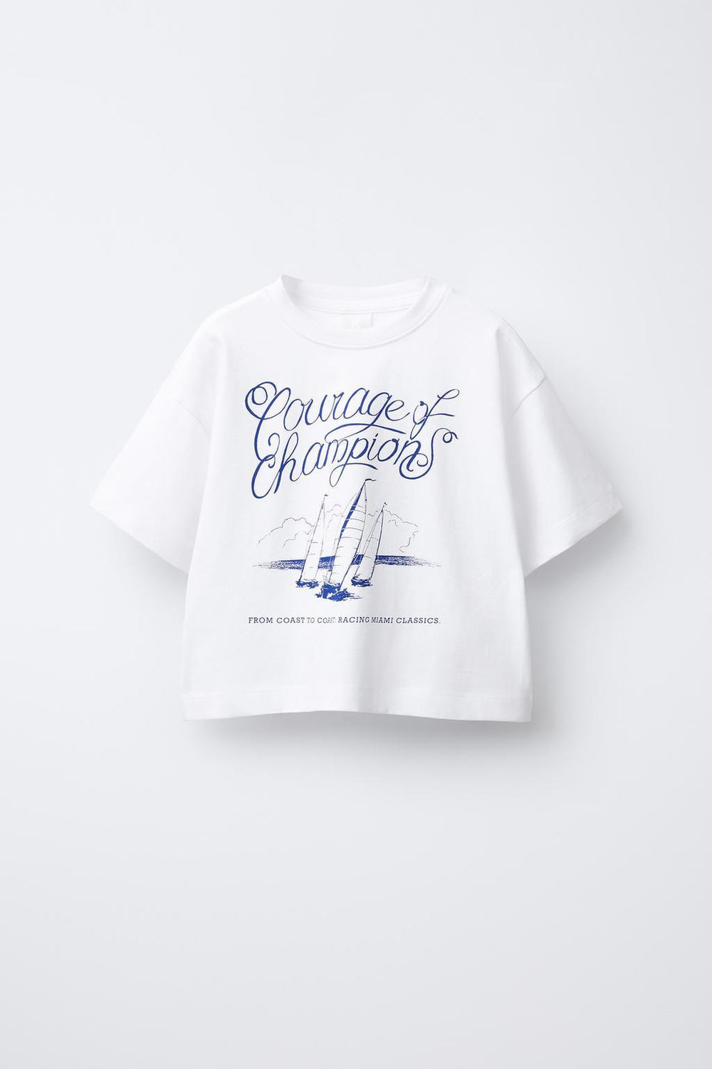 ZARA ФУТБОЛКА С НАШИВКОЙ, БЕЛЫЙ