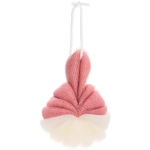 Мочалка нейлоновая «Premium - PORTENEGRO», цвет белый / пудровая роза, 50гр, (ZIP пакет)