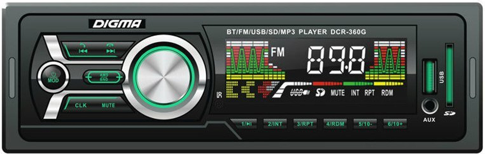 DCR-360G, Третий уровень, Автомагнитола, магнитола (1din) Digma DCR-360G 4х45Вт, BLUETOOTH, USB