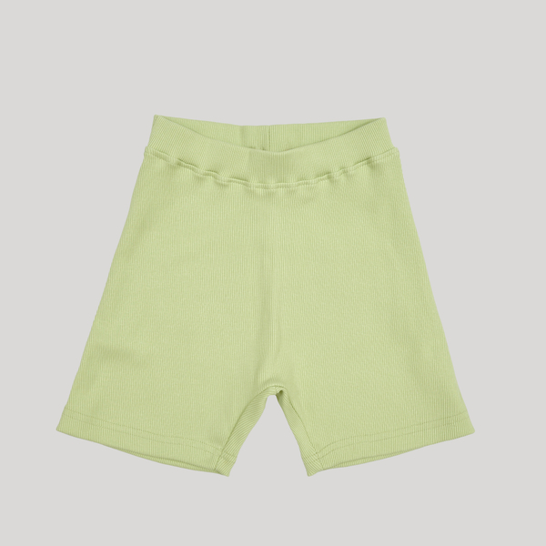 Ribbed Shorts White Jade