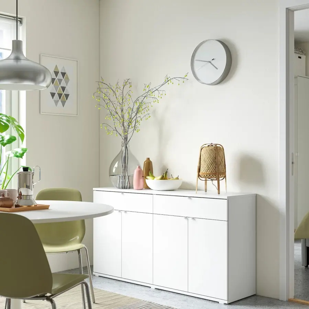 Шкаф - VIHALS  IKEA/ ВИХАЛС ИКЕА, 140x37x75 см, белый