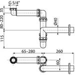 Сифон для умывальника прямоточ. смещ. 1 1/4*40  с нак. гайкой A434/AG210521154  Alcaplast/Alcadrain