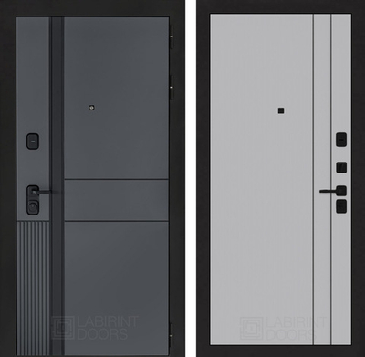Входная дверь Лабиринт ЭВОЛАБ - 10 Серый софт рельеф