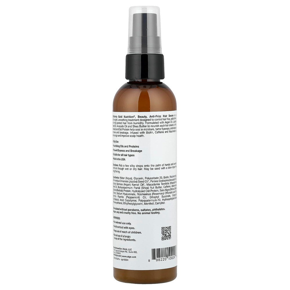 California Gold Nutrition, Beauty, сыворотка для волос против пушения, биотин, розмарин и мята, 118 мл (4 жидк. унции)