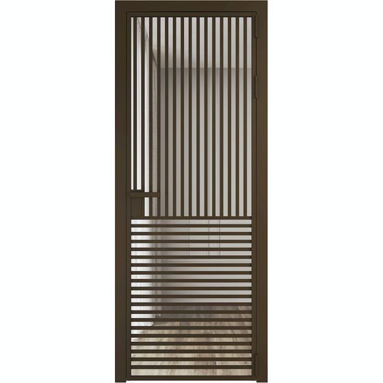 Алюминиевая дверь 17AG деорэ стекло прозрачное