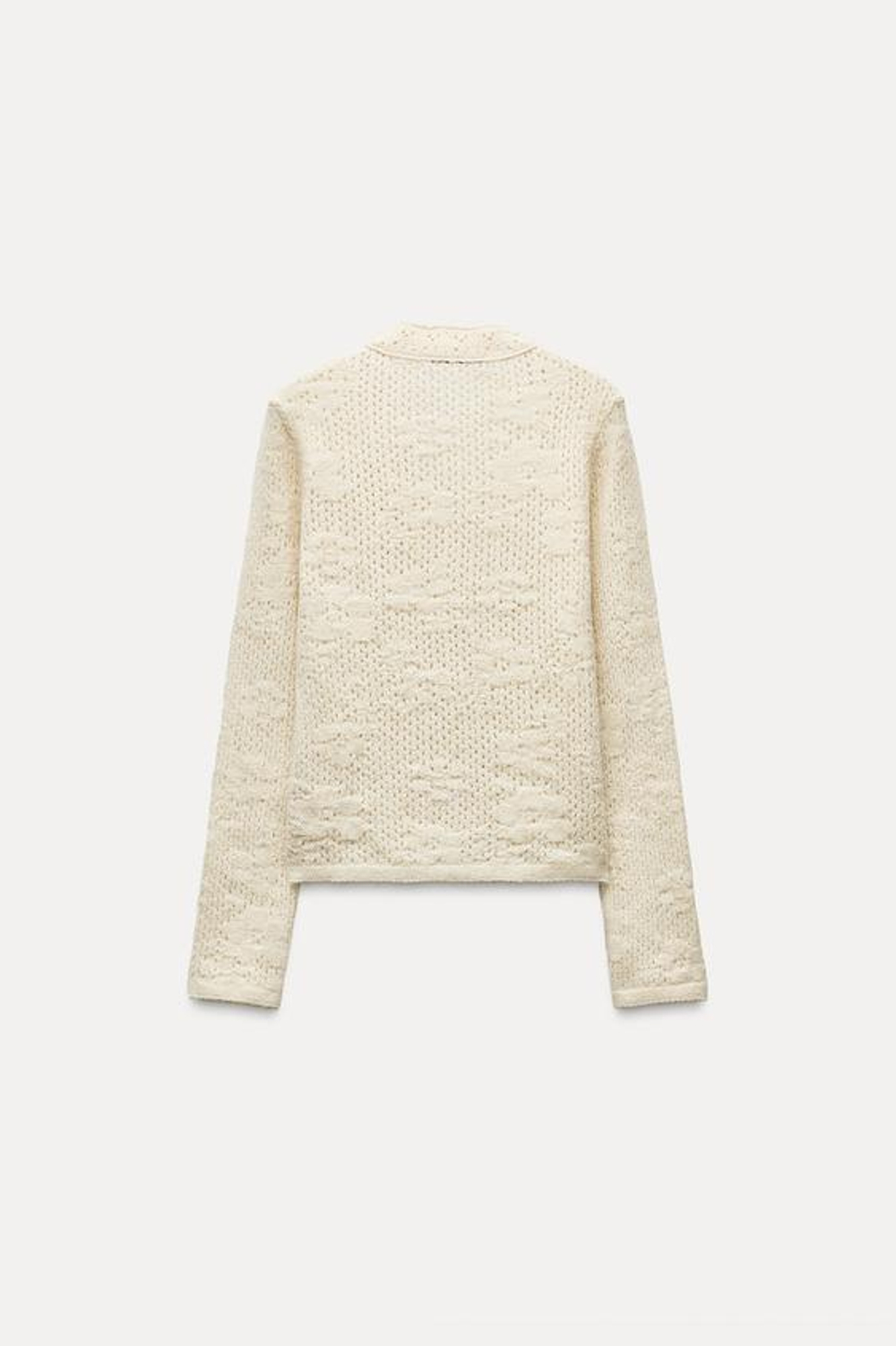 ZARA КАРДИГАН С АЖУРНЫМ УЗОРОМ В РОМАНТИЧЕСКОМ СТИЛЕ, ЭКРЮ