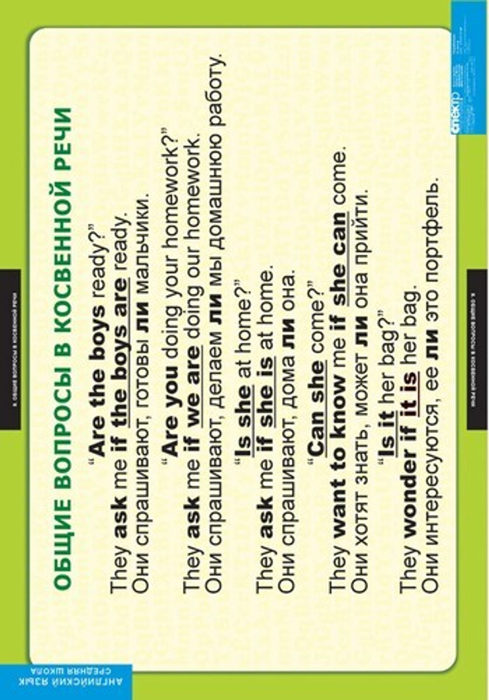 Комплект таблиц "Страдательный залог. Сложное дополнение. Косвенная речь" (9 таб.)