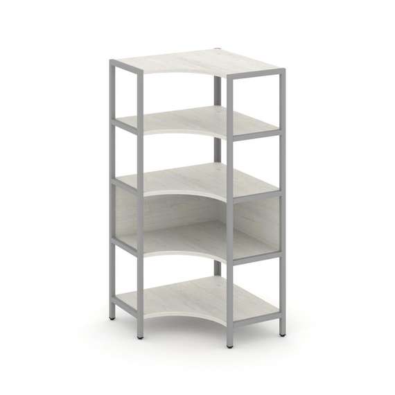 Shelf System Односекционный угловой стеллаж четырехярусный SN.STMU-411 Дуб Наварра/Металл Серый 810*