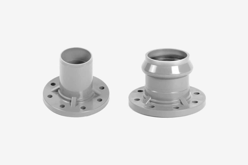 Патрубок напорный НПВХ 125 раструбный с ПВХ фланцем ГОСТ Р 51613-2000, цвет серый, ХЕМКОР (Россия)