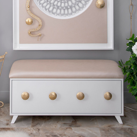 Банкетка "Heri"- 2 Айвори Мраморное золото