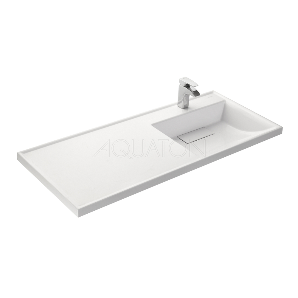 Раковина Акватон Лондри 120 см, искусственный камень, белый, правая